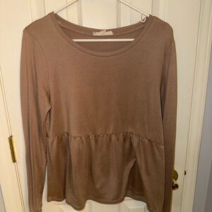 Pink Republic Taupe Long Sleeve Top